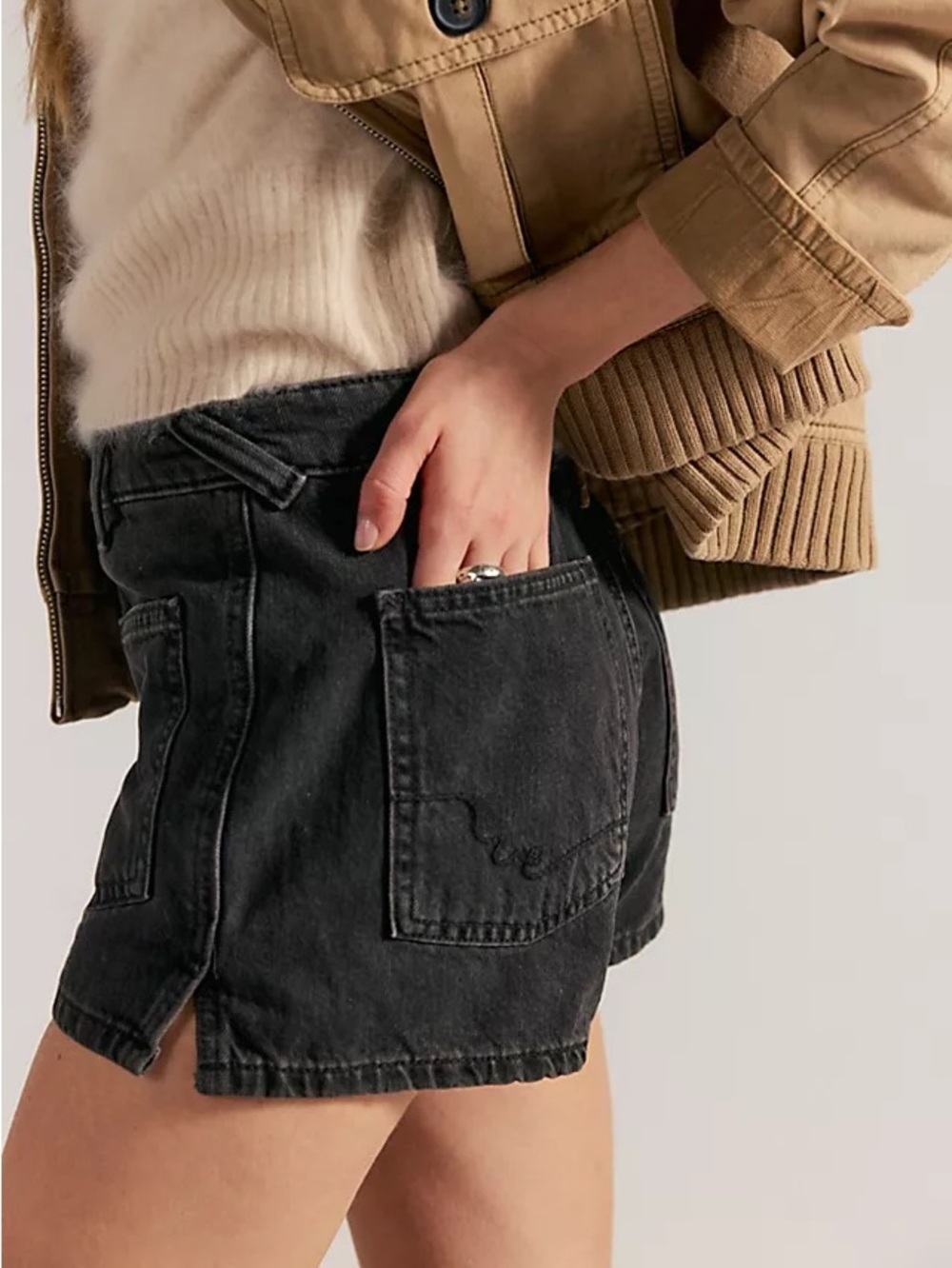 FREE PEOPLE Bettie Sailor Shorts We The Free NWT Black - Picture 2 of 10